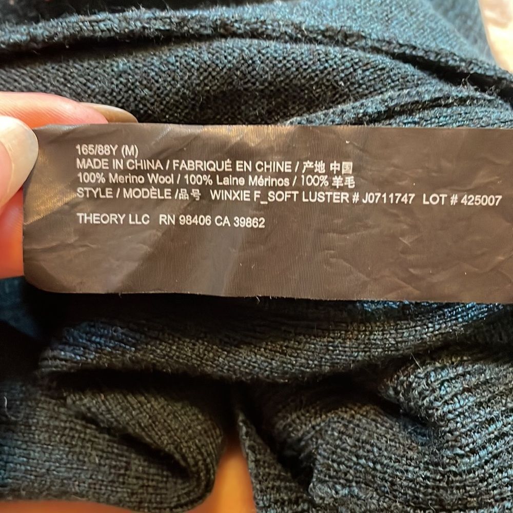 Theory Merino Wool Draped Open Front Cardigan Swe… - image 7